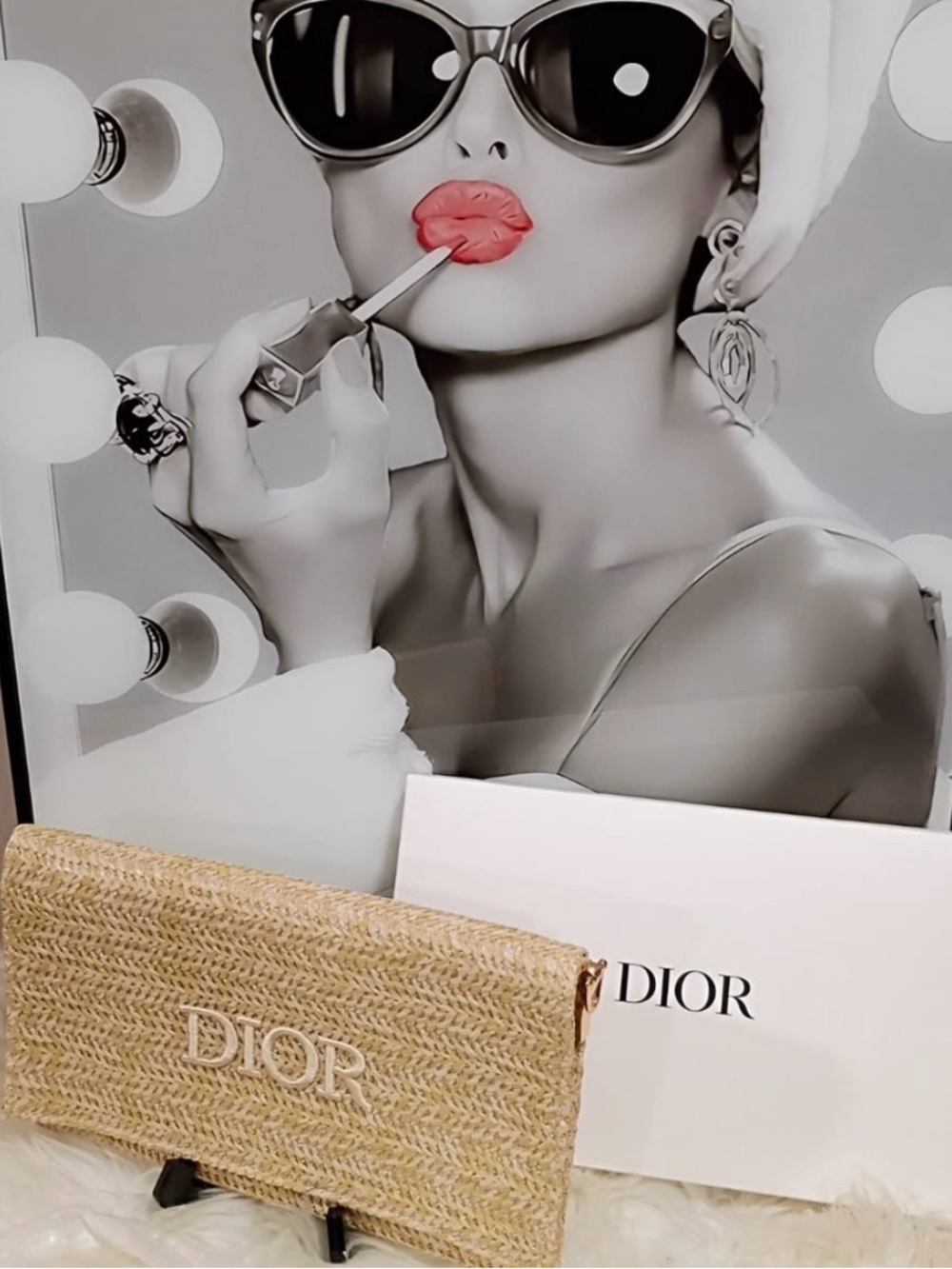 Dior Beige Straw Tote with Gold Chain Accent - Picture 13 of 13